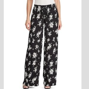 Wide Leg Ralph Lauren black and white floral pants